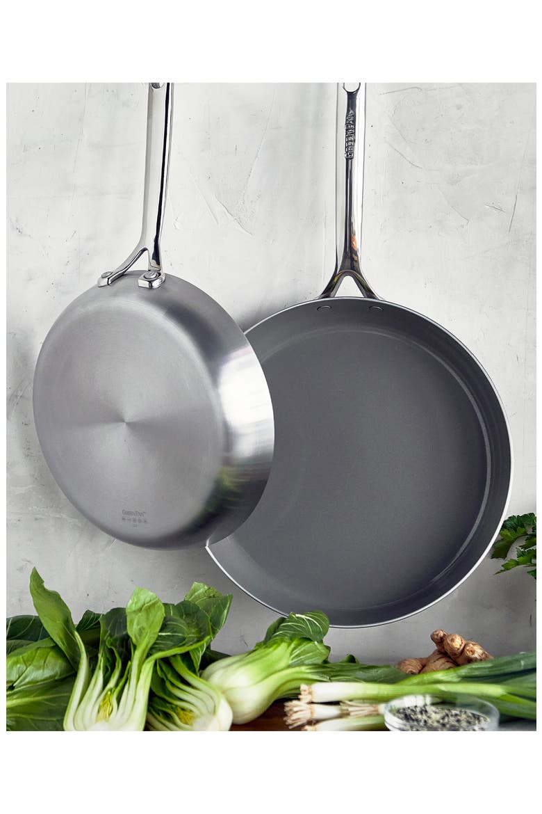 GP5 Set of 2 Stainless Steel Nonstick Frying Pans, Alternate, color, STAINLESS STEEL