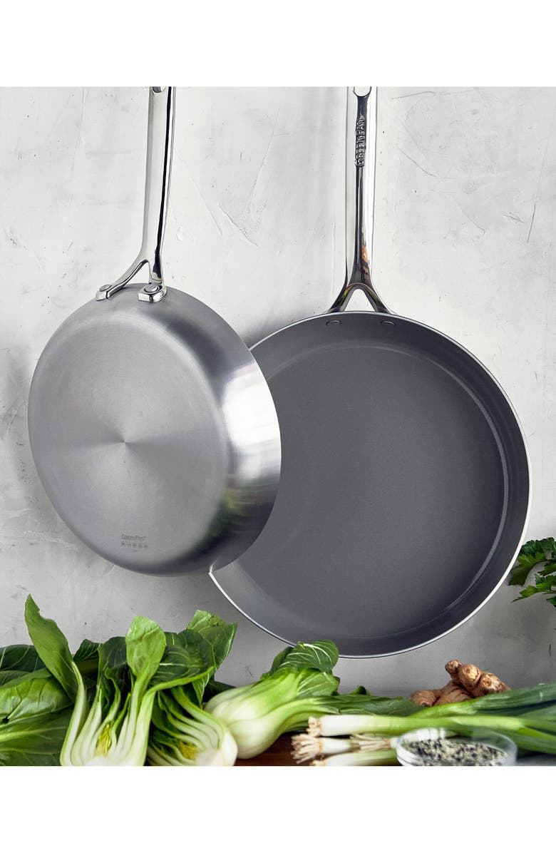 GreenPan GP5 Set of 2 Stainless Steel Nonstick Frying Pans, Alternate, color, Stainless Steel