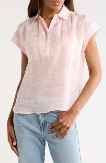 Joie Embroidered Cap Sleeve Top
