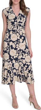 Tommy Hilfiger Cap Sleeve Stretch Jersey Midi Dress