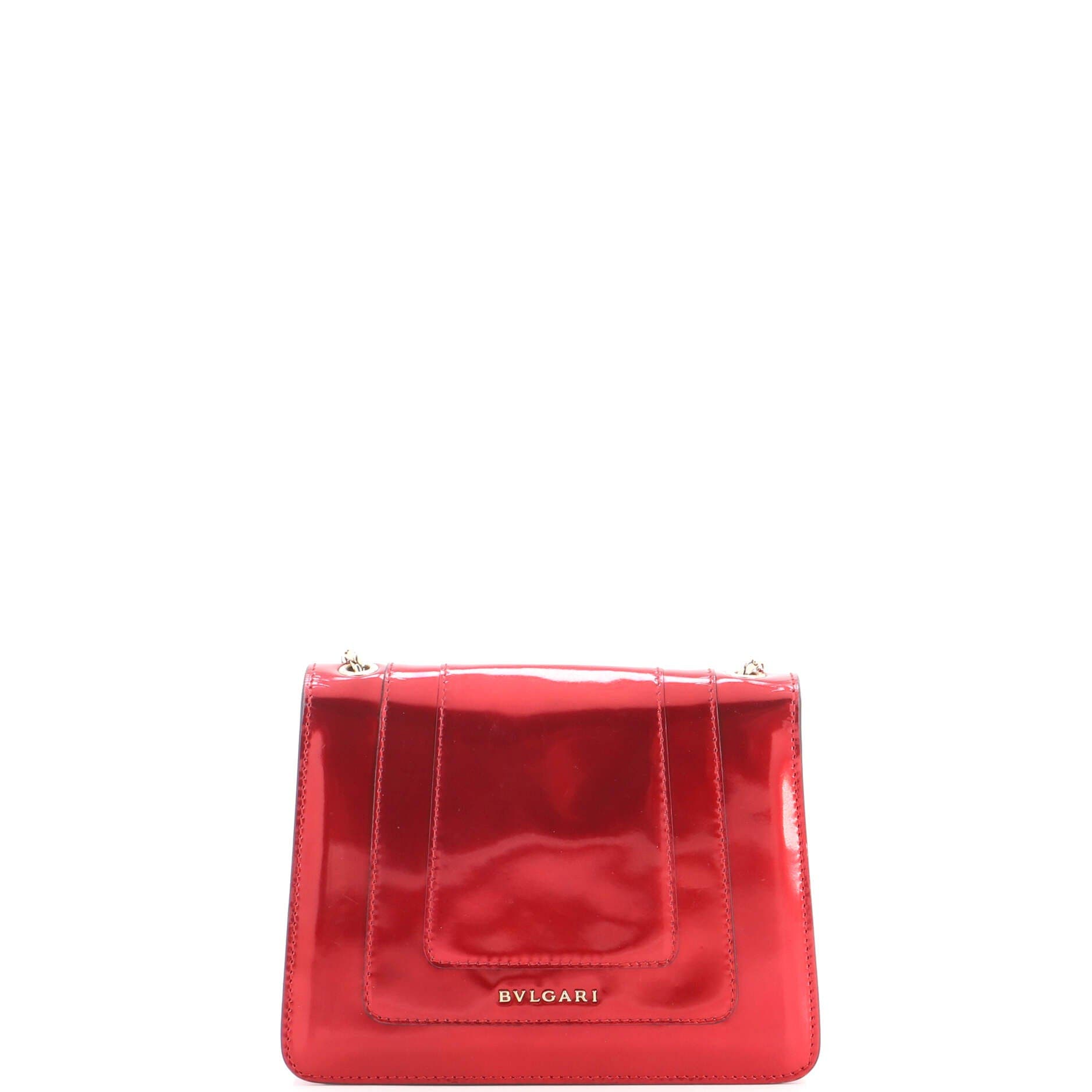 Serpenti Forever Square Shoulder Bag Metallic Leather Small, Alternate, color, Red