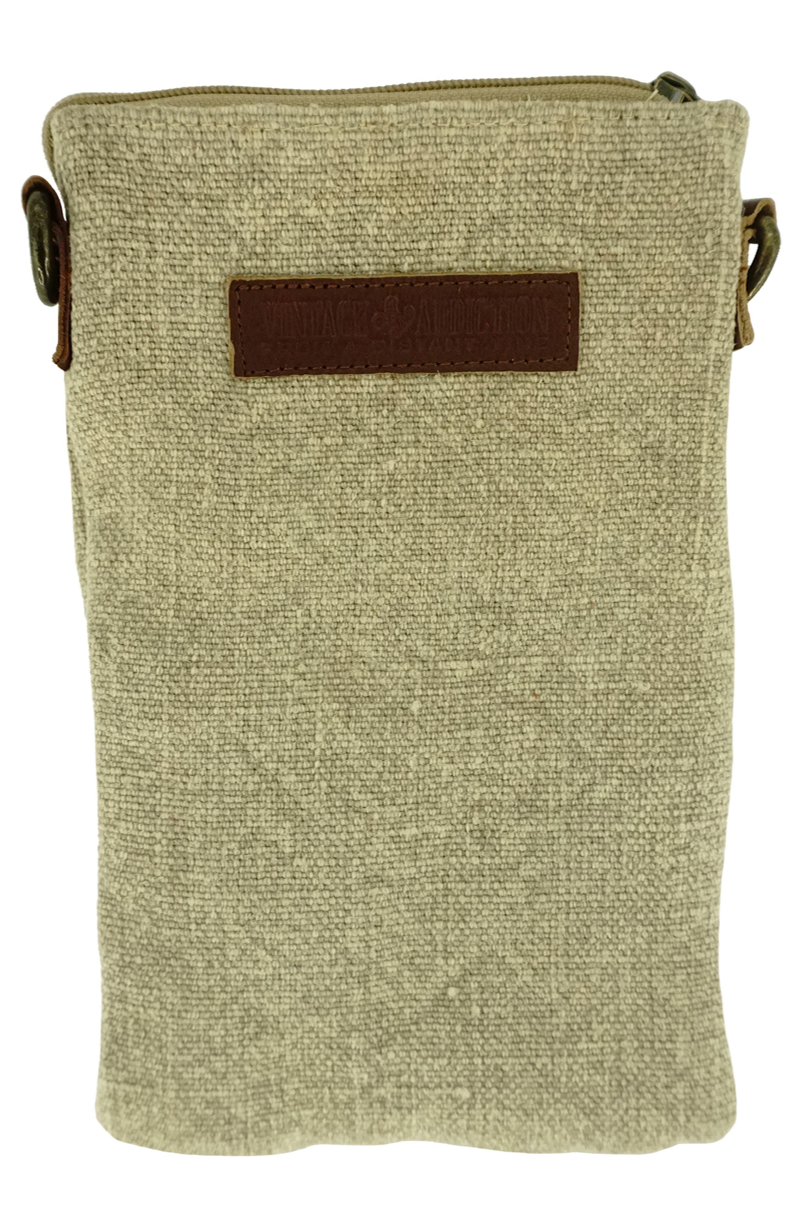 VINTAGE ADDICTION Crossbody Bag, Alternate, color, Lite Grey/ Natural