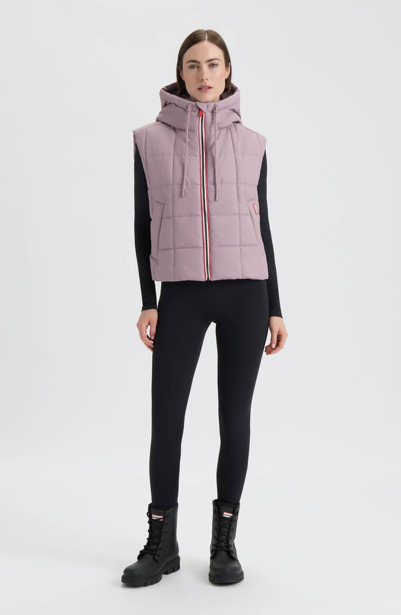 Hunter Lindsey Quilted Coated Water Repellent Vest, Alternate, color, Dusty Lilac