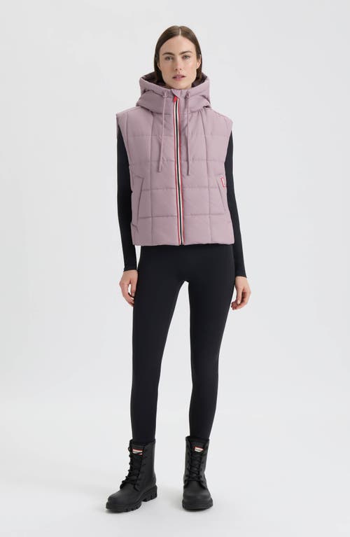 Hunter Lindsey Quilted Coated Water Repellent Vest In Neutral