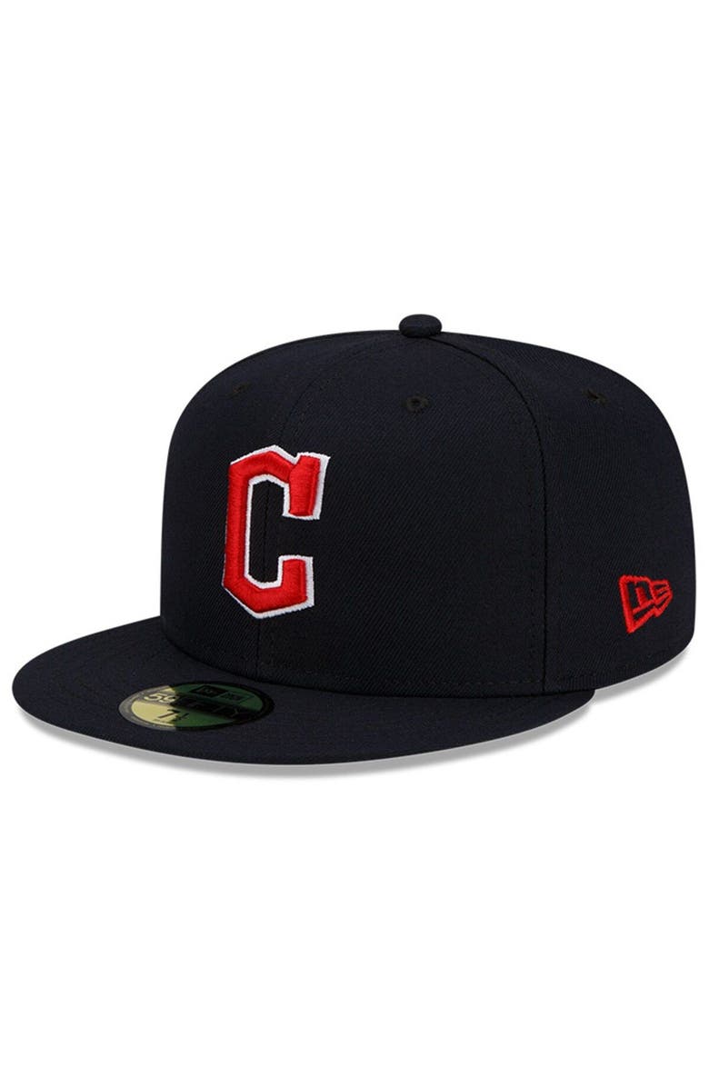 New Era Men's New Era Navy Cleveland Guardians Road Authentic Collection On-Field 59FIFTY Fitted Hat, Main, color, 