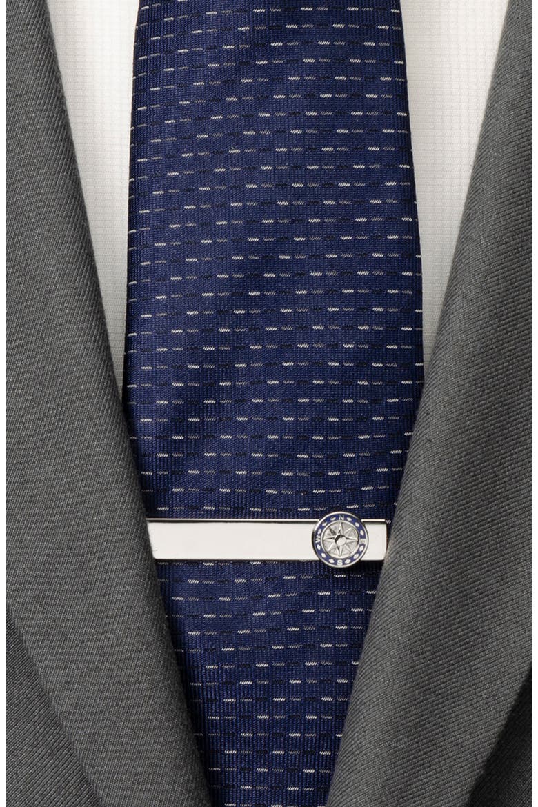 Compass Cuff Links & Tie Bar Gift Set, Alternate, color, BLUE