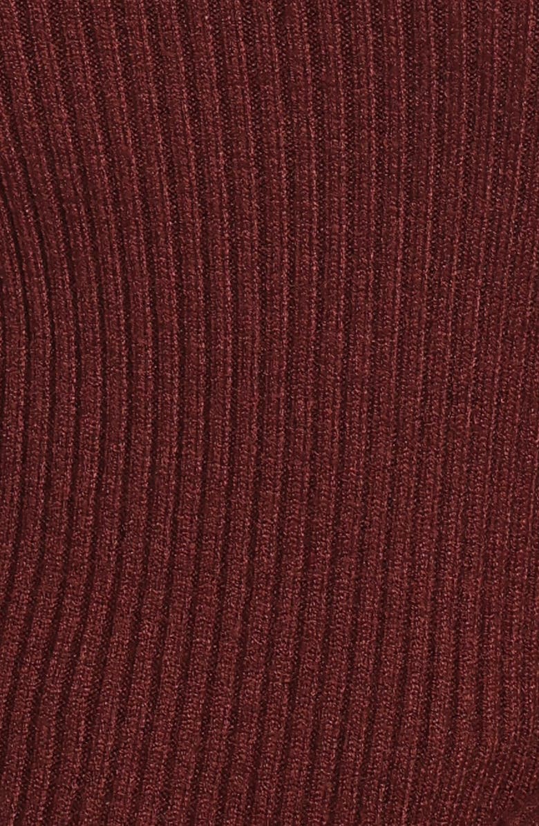 Petal & Pup Aleena One-Shoulder Rib Sweater, Alternate, color, Chocolate Brown