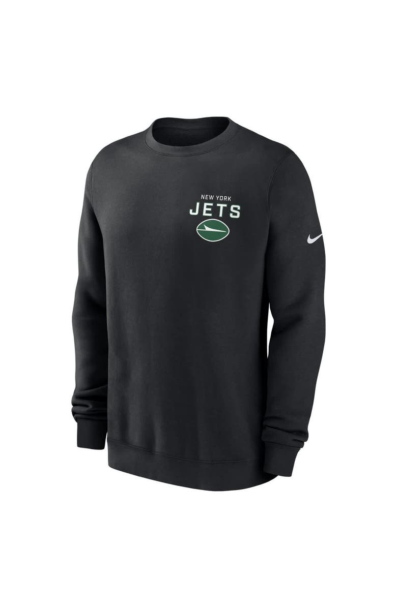Nike Men's Nike Black New York Jets Primetime Club Fleece Pullover Sweatshirt, Alternate, color, Black