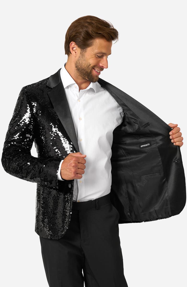 OppoSuits Brilliant Black Sequin Embellished Dinner Jacket, Alternate, color, Black