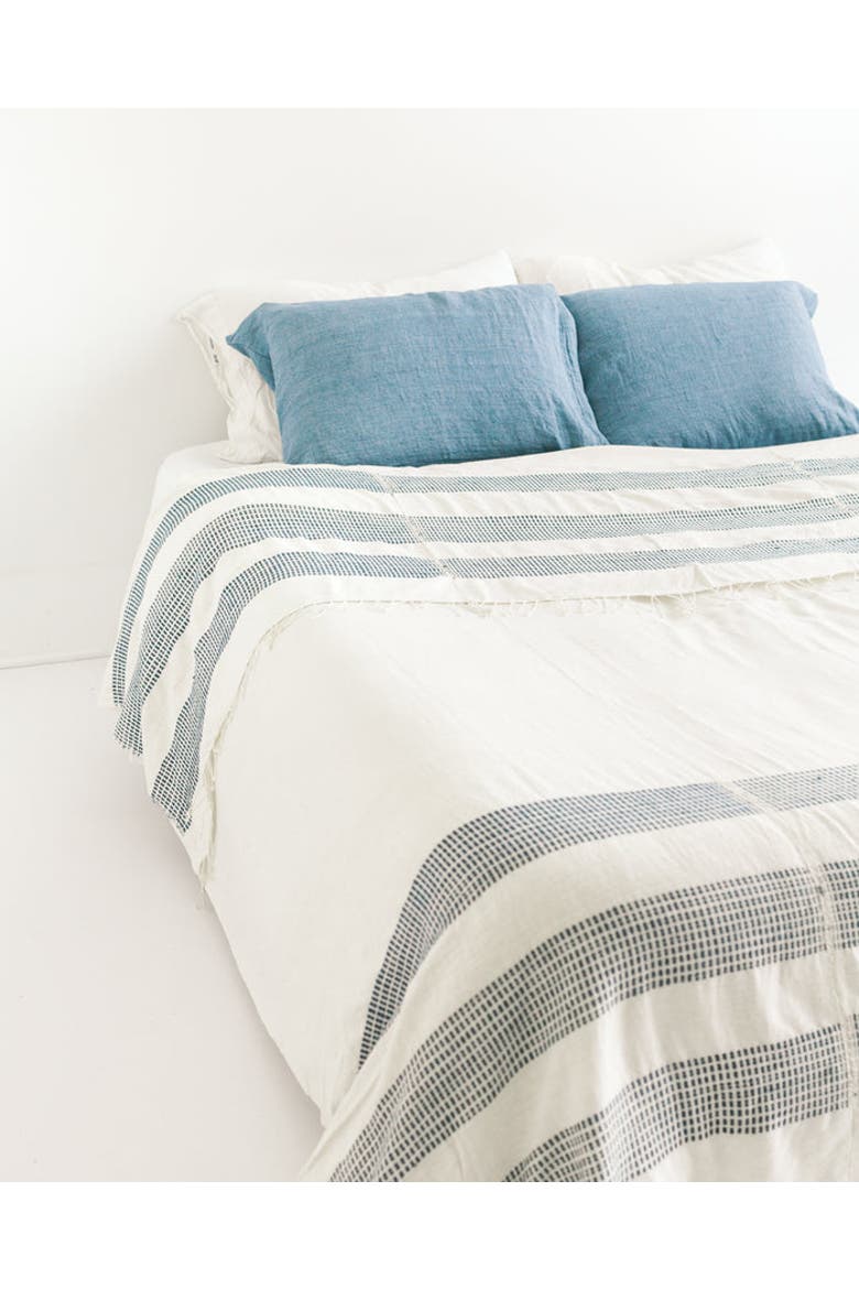 3 Panel Dotted Cotton Blanket, Alternate, color, Navy