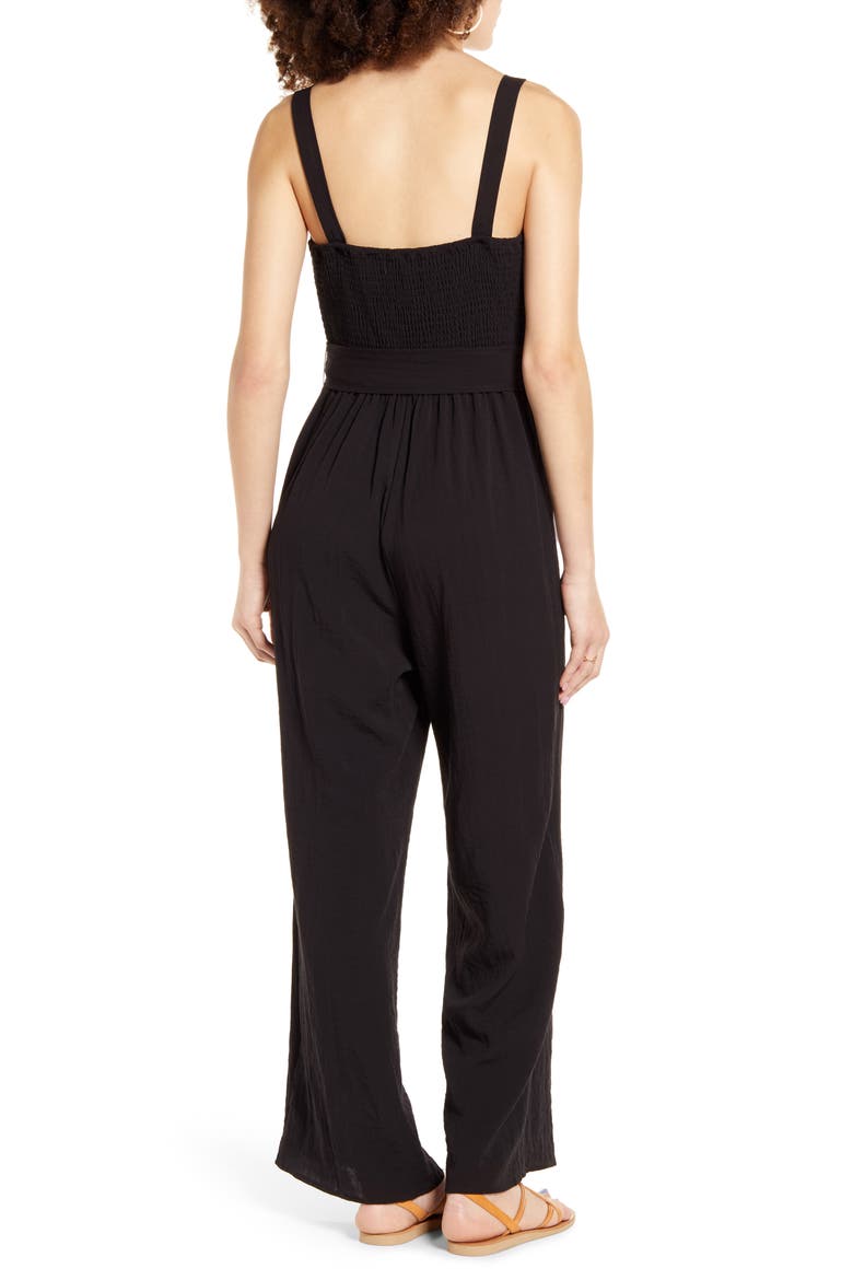 Geneva Sleeveless Jumpsuit, Alternate, color, BLACK