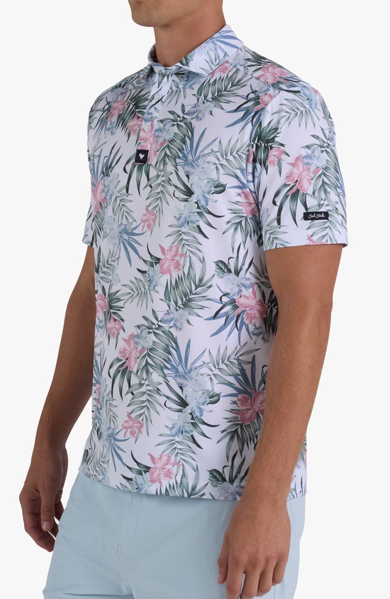 Bad Birdie Core Floral Performance Golf Polo, Alternate, color, Frosty Petal