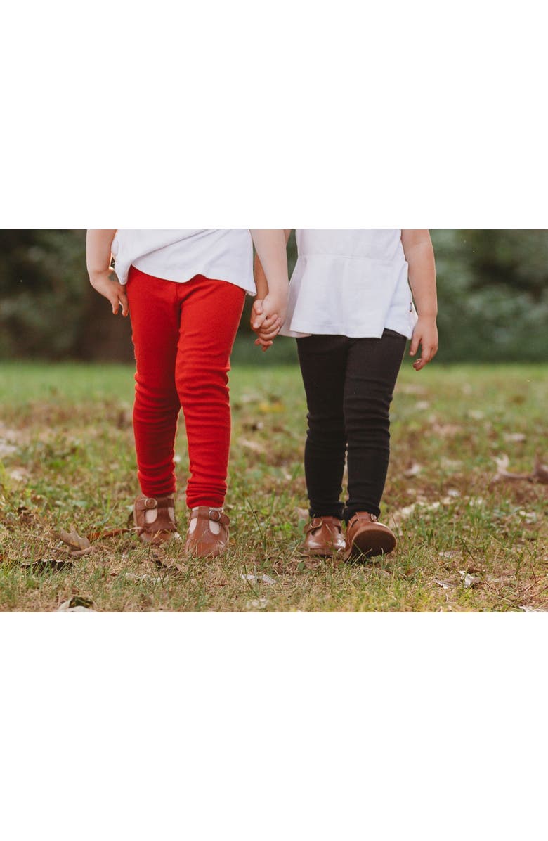 CITY THREADS Girls 100% Soft & Breathable Cotton Sensory Friendly Leggings, Alternate, color, Black