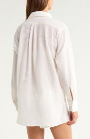 Hunza G Seersucker Button-Up Top