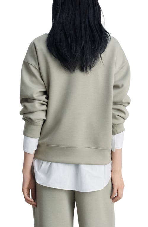 Mango Quarter Zip Sweatshirt In Khaki
