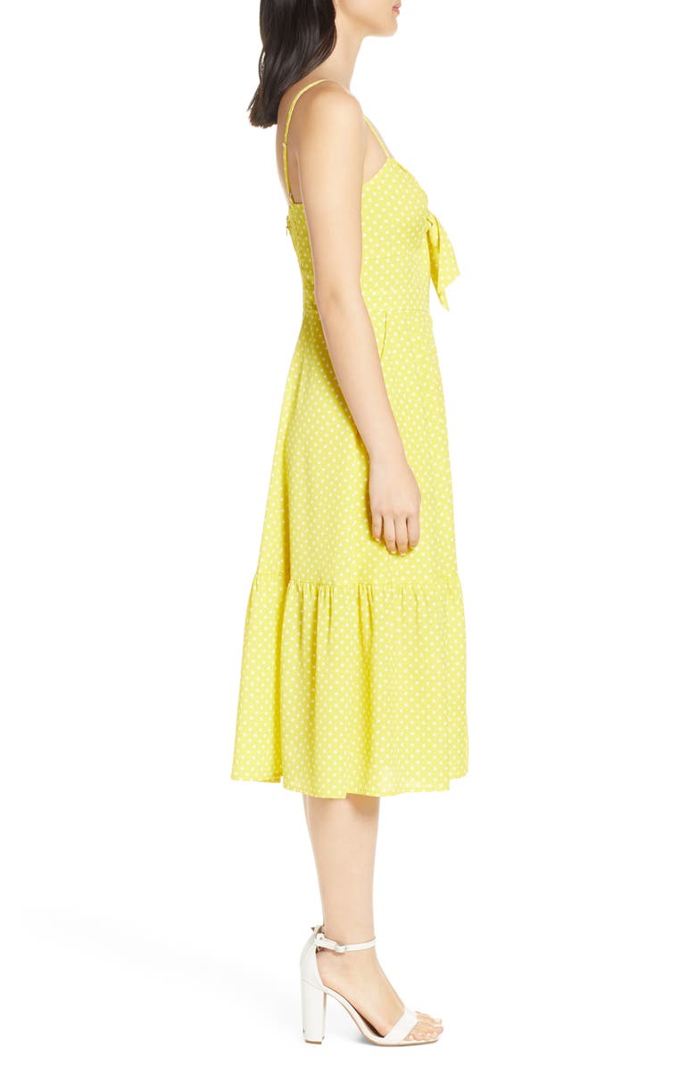 Eliza J Polka Dot Tie Front Sundress, Alternate, color,