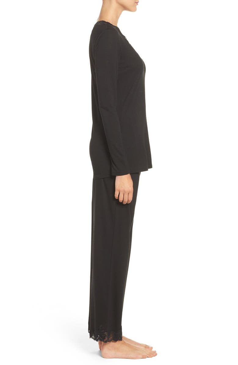 Natori Lace Trim Pajamas, Alternate, color, 
