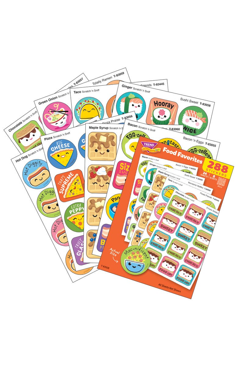 TREND Scratch 'N Sniff Food Favorites, 288 Count Scented Stickers, Alternate, color, Multicolored