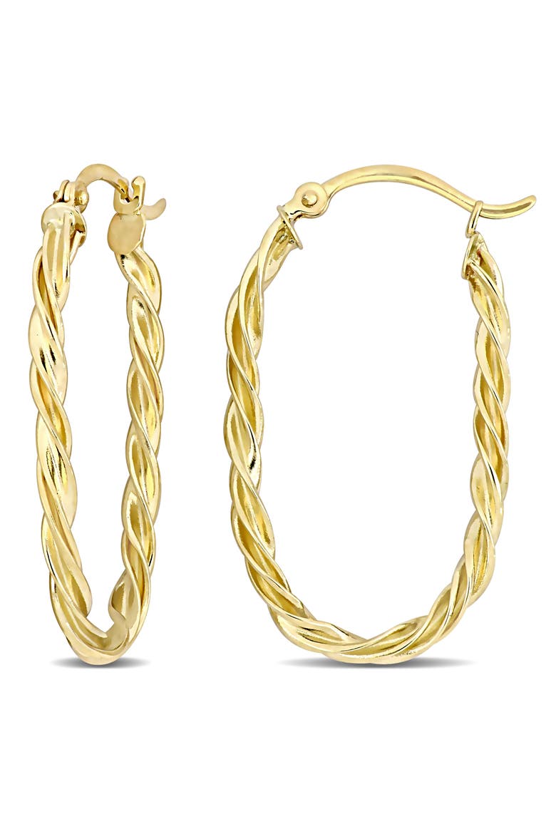Twist Hoop Earrings in 10k Gold, Main, color, Yellow Gold