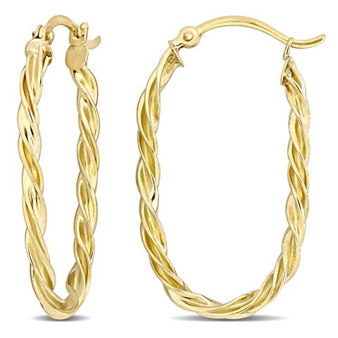 Twist Hoop Earrings in 10k Gold