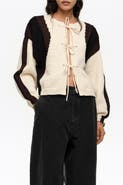 Bimba y Lola Tricolor Tie Cardigan