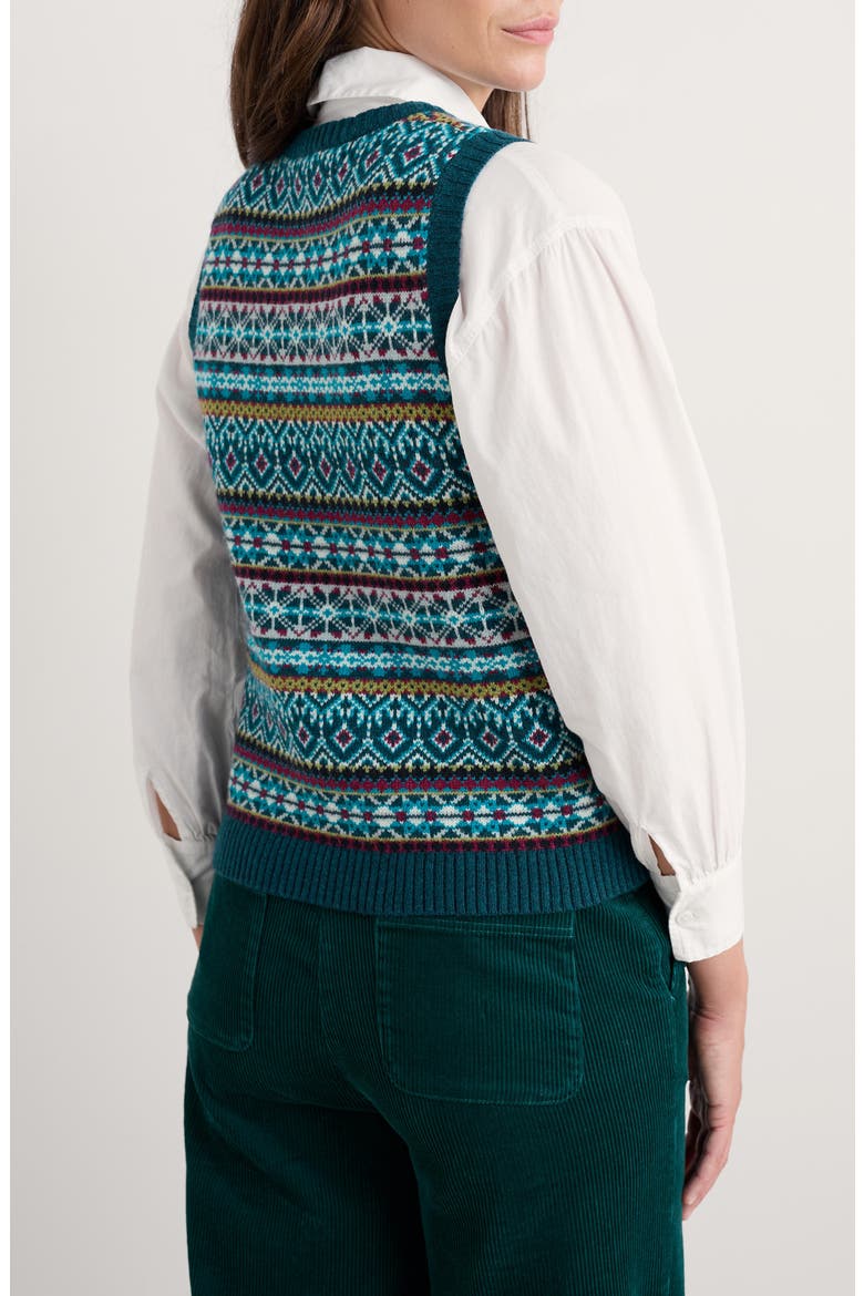 Percella Cove Fair Isle Merino Wool Blend Sweater Vest, Alternate, color, KNIT OPEN GARDEN MULTI