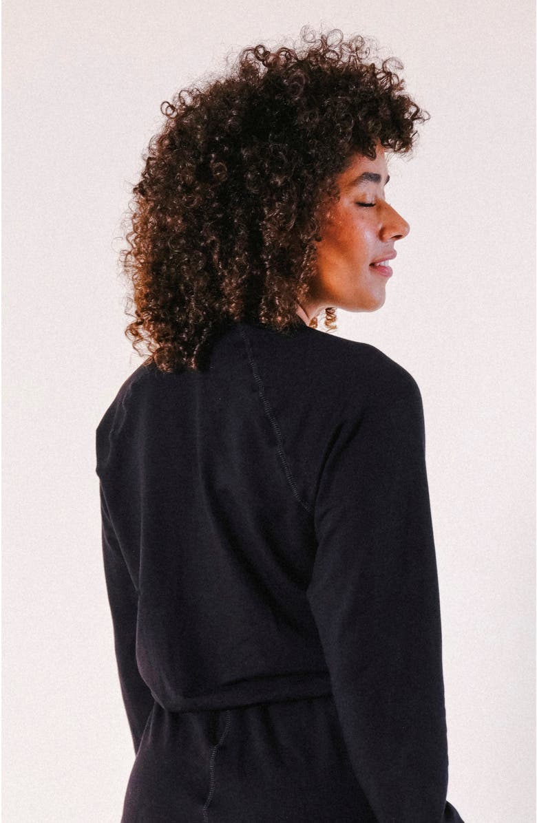 POPLINEN Agnes Raglan Organic Cotton + Tencel Sweatshirt, Alternate, color, Black