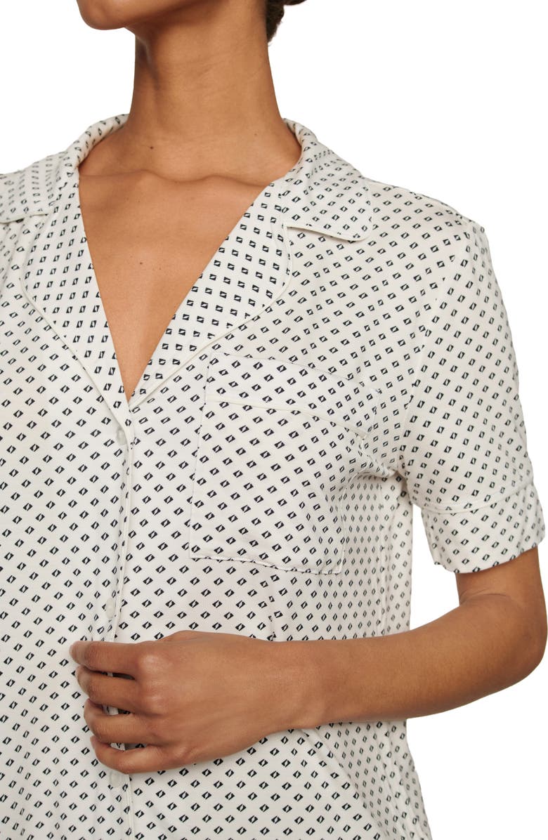 Eberjey Gisele Jersey Pajamas, Alternate, color, Tide Dot Ivory/ Ivory