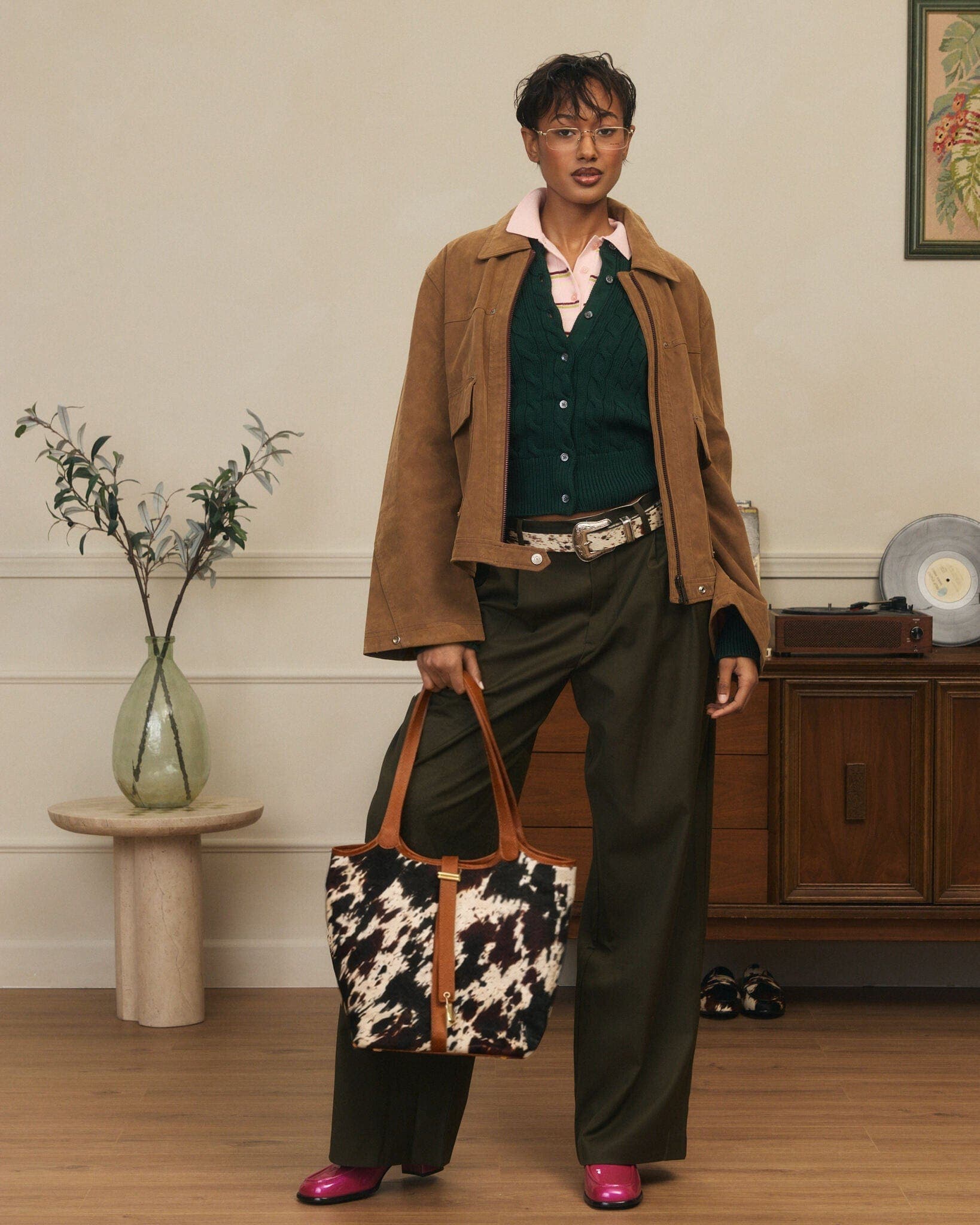 MARC NOLAN Mila Leather Tote Bag, Alternate, color, Dark Horse