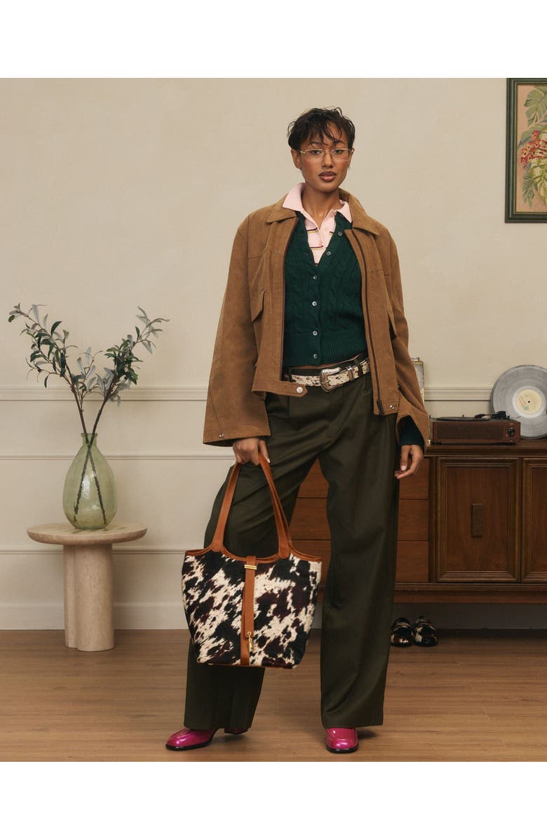 MARC NOLAN Mila Leather Tote Bag, Alternate, color, Dark Horse