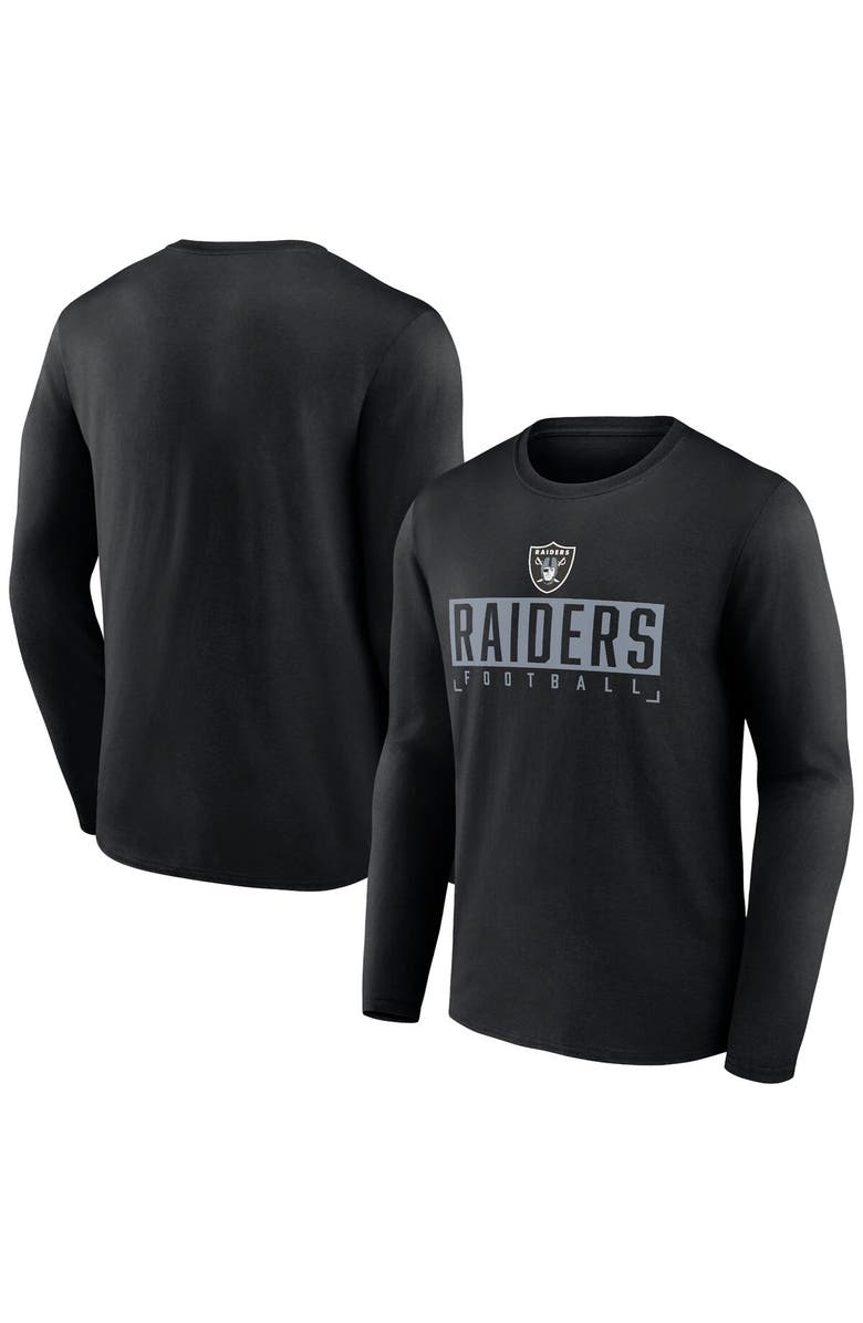 FANATICS Men's Fanatics Branded Black Las Vegas Raiders Big & Tall Wordmark Long Sleeve T-Shirt, Main, color, 