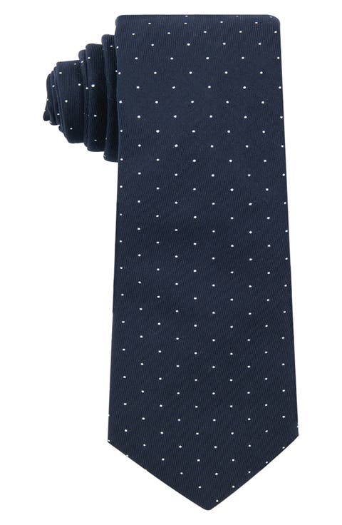 Dot Print Satin Tie