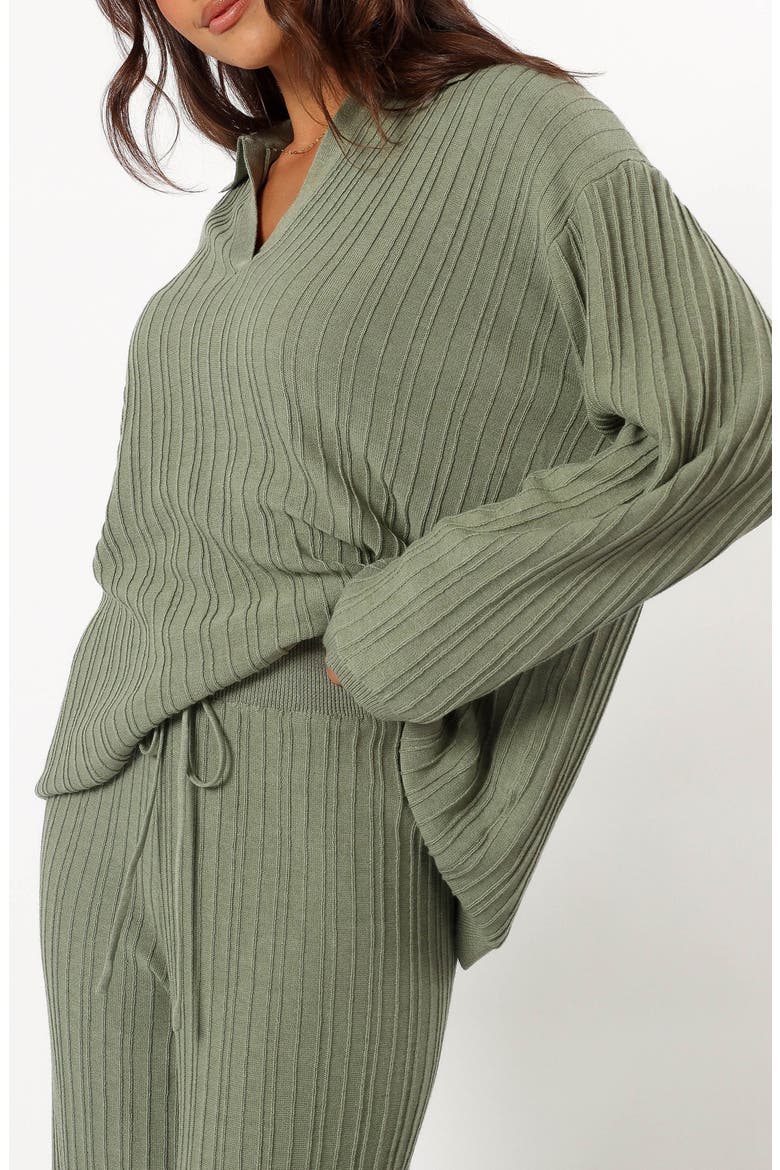 Sonole Johnny Collar Sweater, Alternate, color, KHAKI