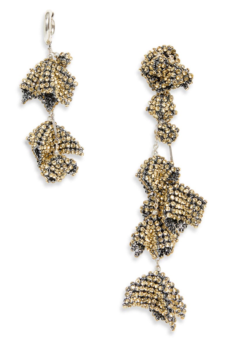 Mismatched Floral Drop Earrings, Main, color, YELLOW/ SILVER YWSI