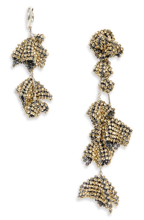 Mismatched Floral Drop Earrings