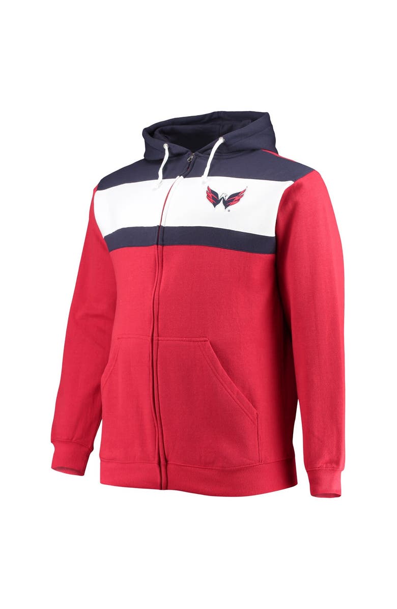 PROFILE Men's Profile Alexander Ovechkin Red Washington Capitals Big & Tall Colorblock Full-Zip Hoodie, Alternate, color, Red