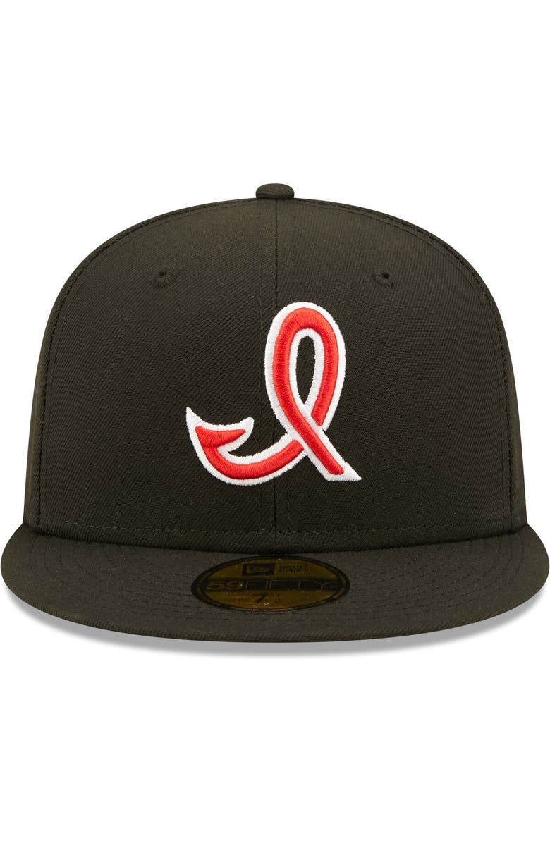 New Era Men's New Era Black Indianapolis Indians Authentic Collection Team Alternate 59FIFTY Fitted Hat, Alternate, color,