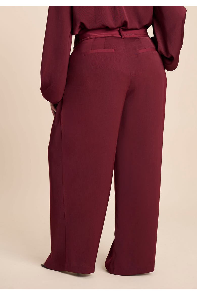 Wide Leg Belted Pant, Alternate, color, ZINFANDEL