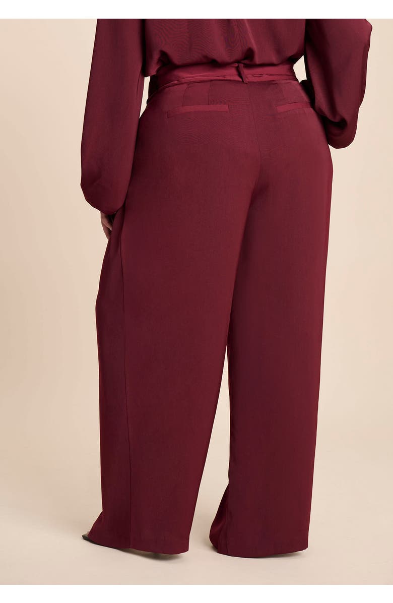 ELOQUII Wide Leg Belted Pant, Alternate, color, Zinfandel
