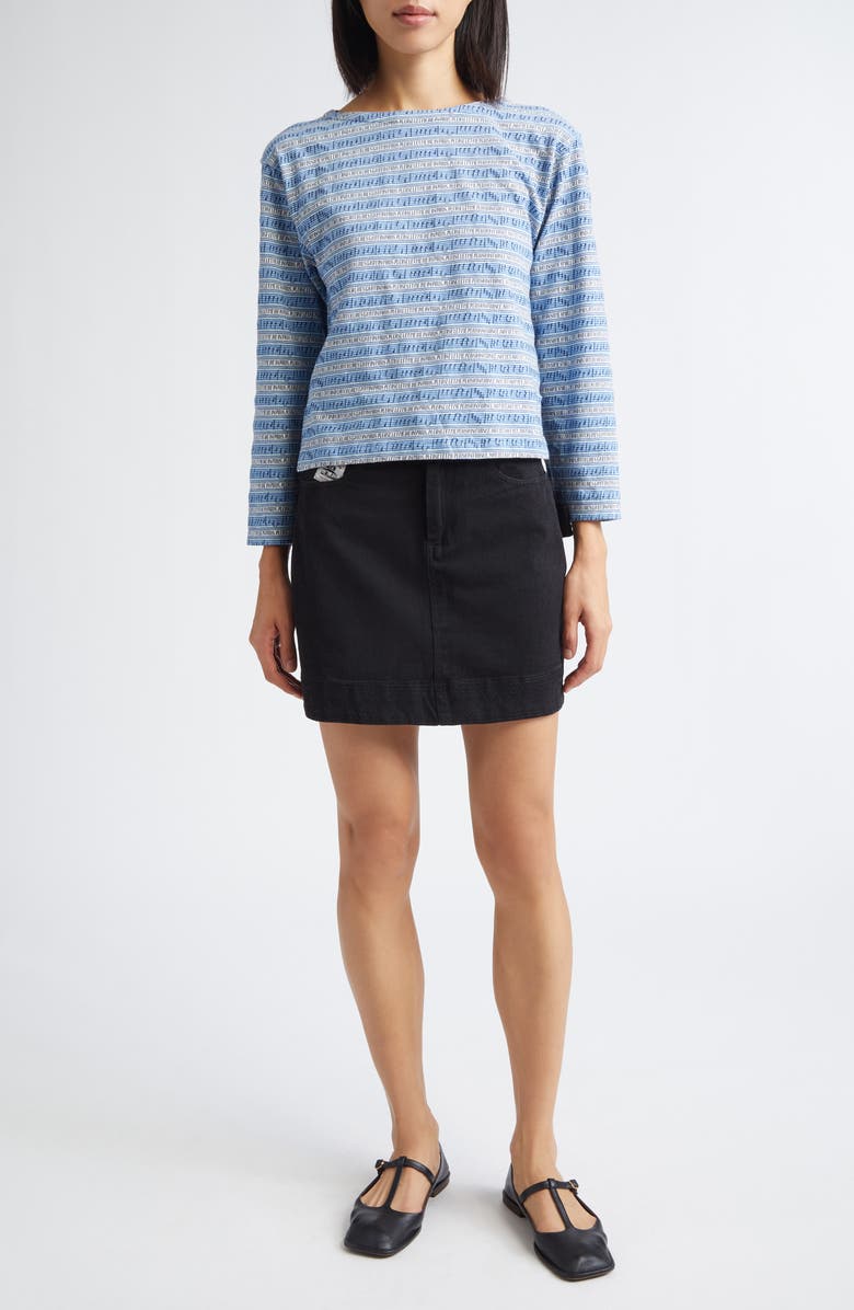 Bode Lyric Jacquard Stripe Long Sleeve T-Shirt, Alternate, color, Blue Multi