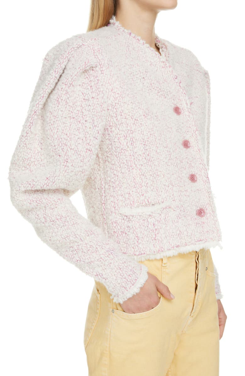 Isabel Marant Izma Leg of Mutton Sleeve Bouclé Jacket, Alternate, color, 