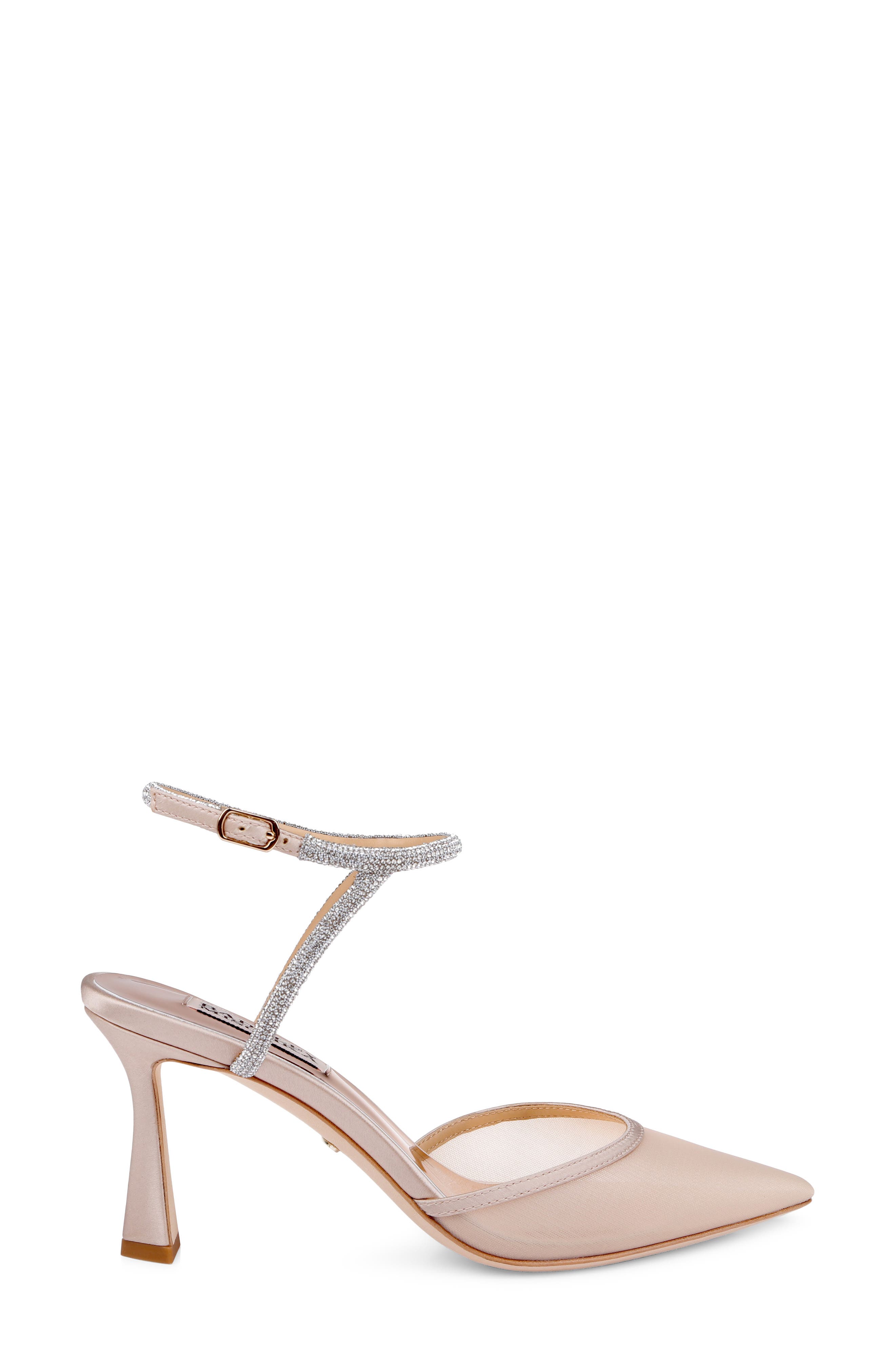 Kamilah III Ankle Strap Pump, Alternate, color, BEIGE SATIN