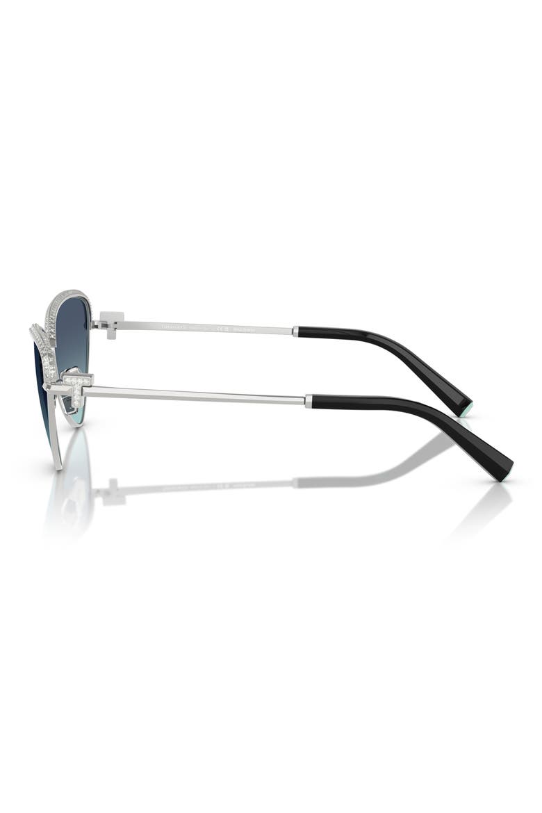 59mm Gradient Irregular Sunglasses, Alternate, color, SILVER/ BLUE GRADIENT