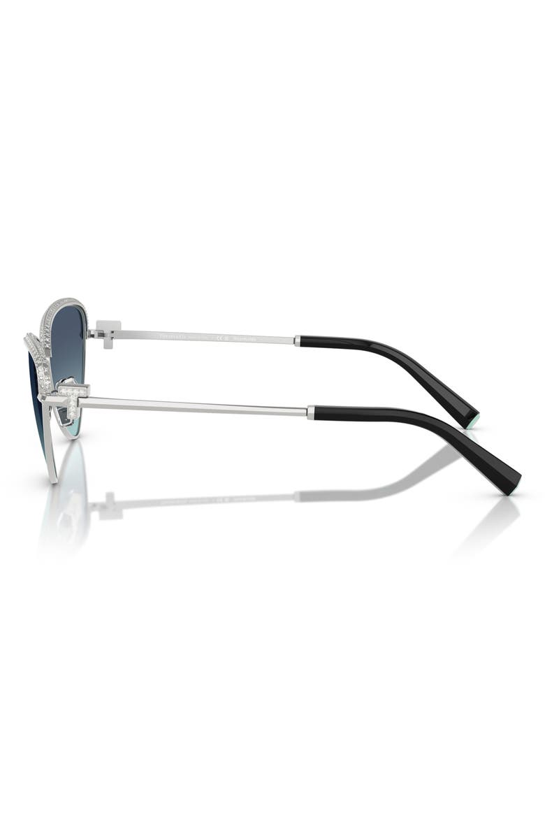 Tiffany & Co. 59mm Gradient Irregular Sunglasses, Alternate, color, Silver/ Blue Gradient