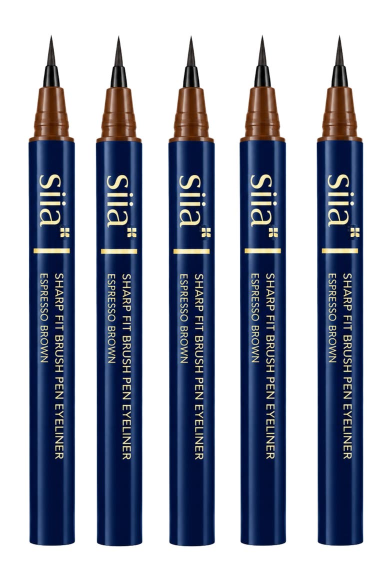 5-Pc. Sharp Fit Brush Pen Eyeliner, Main, color, 02 ESPRESSO BROWN