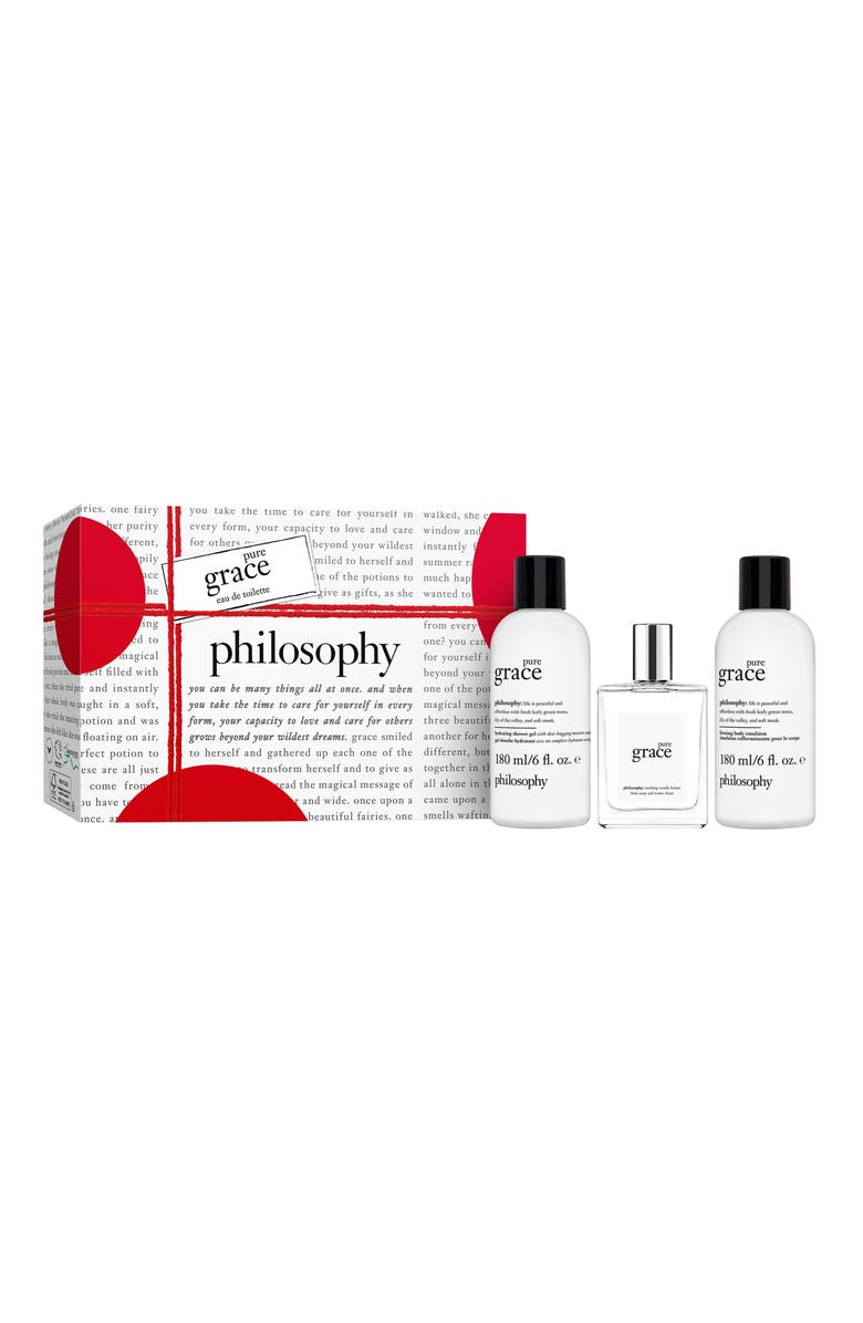 philosophy women's 3-pc pure grace eau de toilette holiday gift set $111 Value, Main, color, 