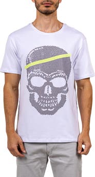 Maceoo Pixel Skull Cotton Graphic T-Shirt