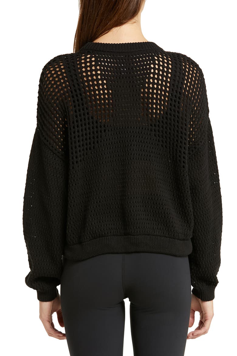 Tides Open Stitch Pullover, Alternate, color, BLACK