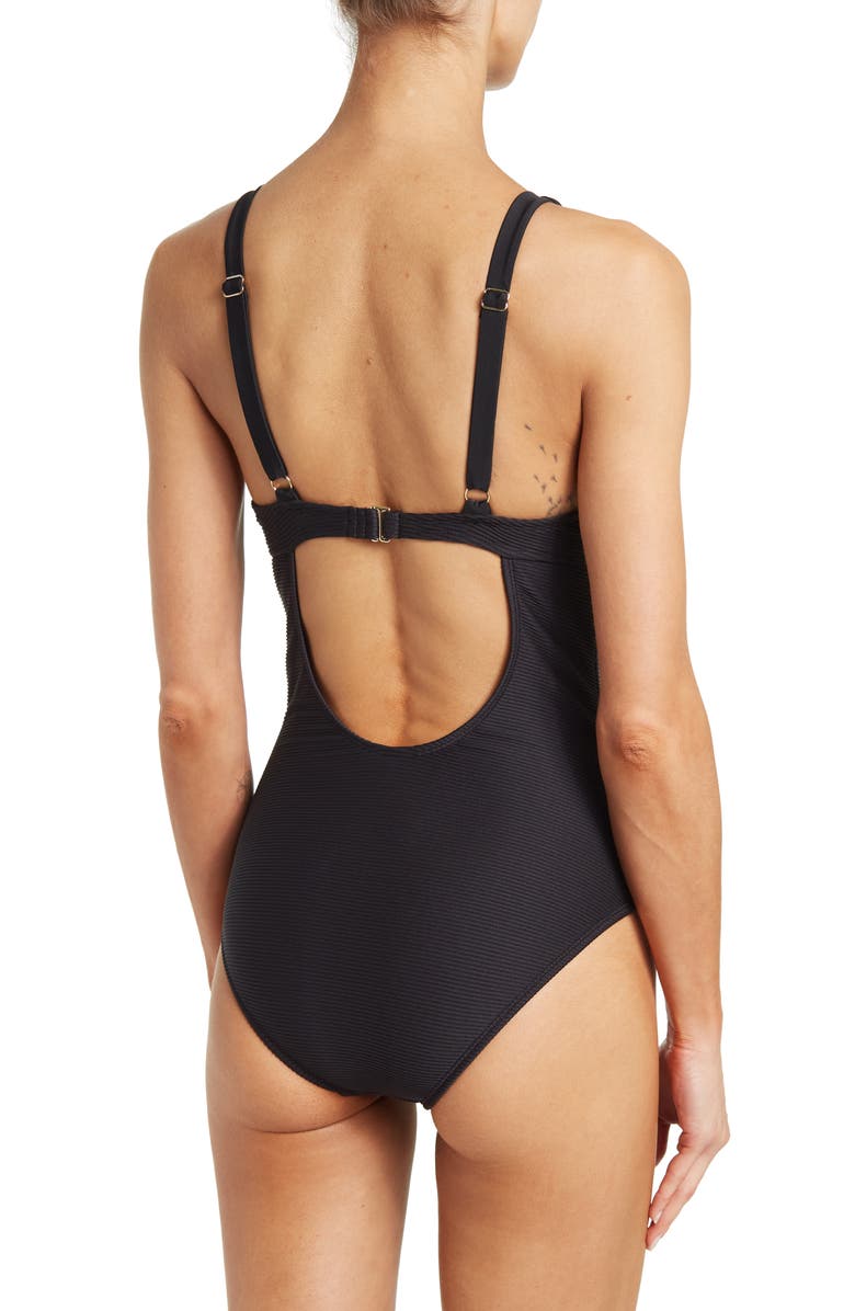 RACHEL Rachel Roy Ribbed One-Piece Swimsuit, Alternate, color,