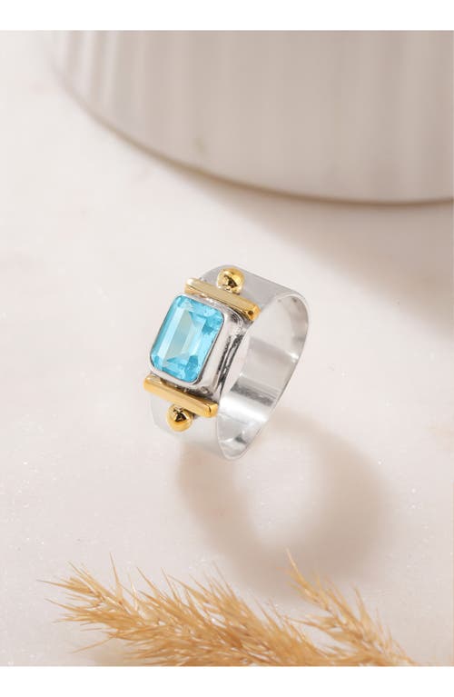 Ys Gems Baguette Cut Gemstone Ring In Blue
